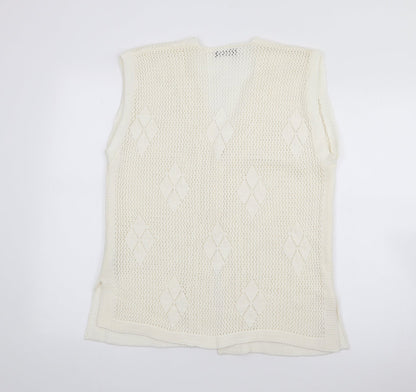 Womens UK Size L Pulse White Cardigan Jumper