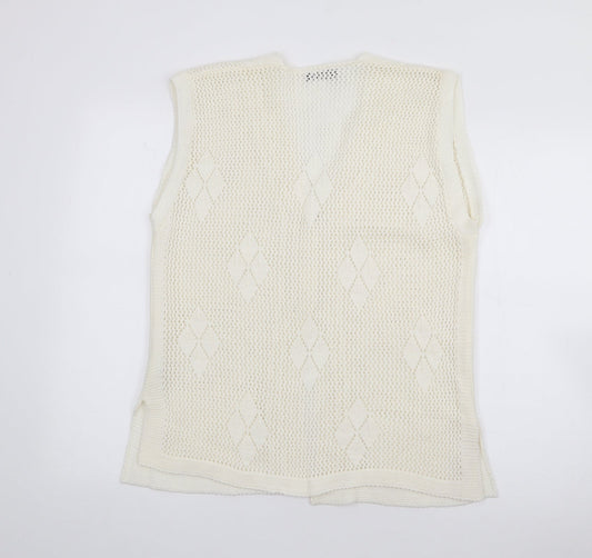 Womens UK Size L Pulse White Cardigan Jumper