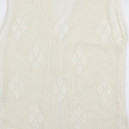 Womens UK Size L Pulse White Cardigan Jumper