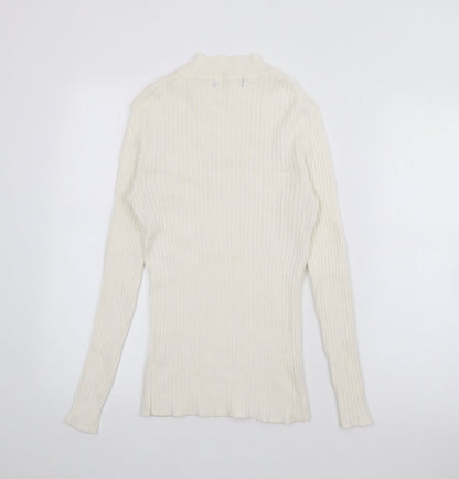 Womens UK Size M Preworn Ivory Pullover Jumper