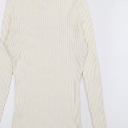 Womens UK Size M Preworn Ivory Pullover Jumper