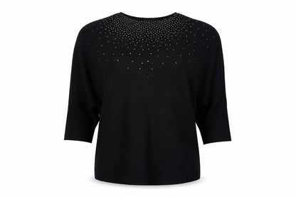 New Look Womens Black Boat Neck  Viscose Pullover Jumper Size L