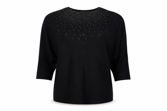 New Look Womens Black Boat Neck  Viscose Pullover Jumper Size L