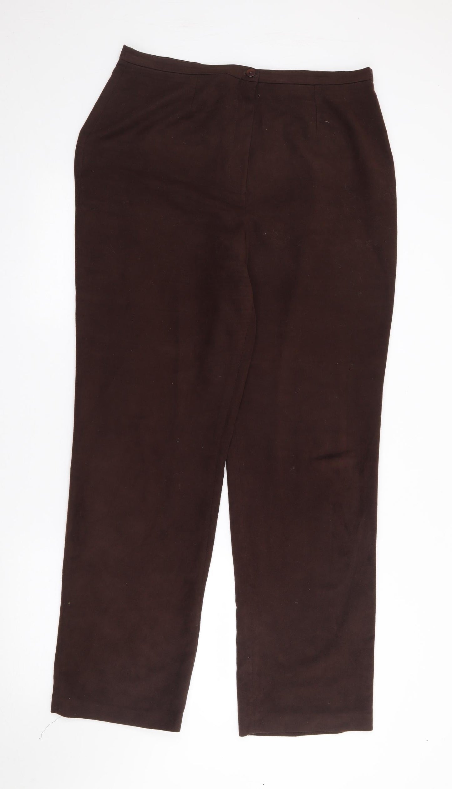 Liza Lovell Womens Brown  Polyester Trousers  Size 16 L30 in Regular