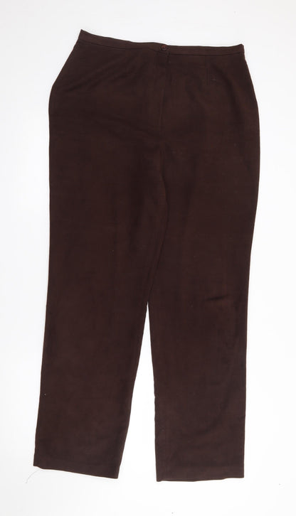 Liza Lovell Womens Brown  Polyester Trousers  Size 16 L30 in Regular
