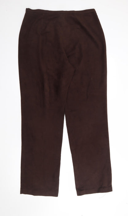 Liza Lovell Womens Brown  Polyester Trousers  Size 16 L30 in Regular