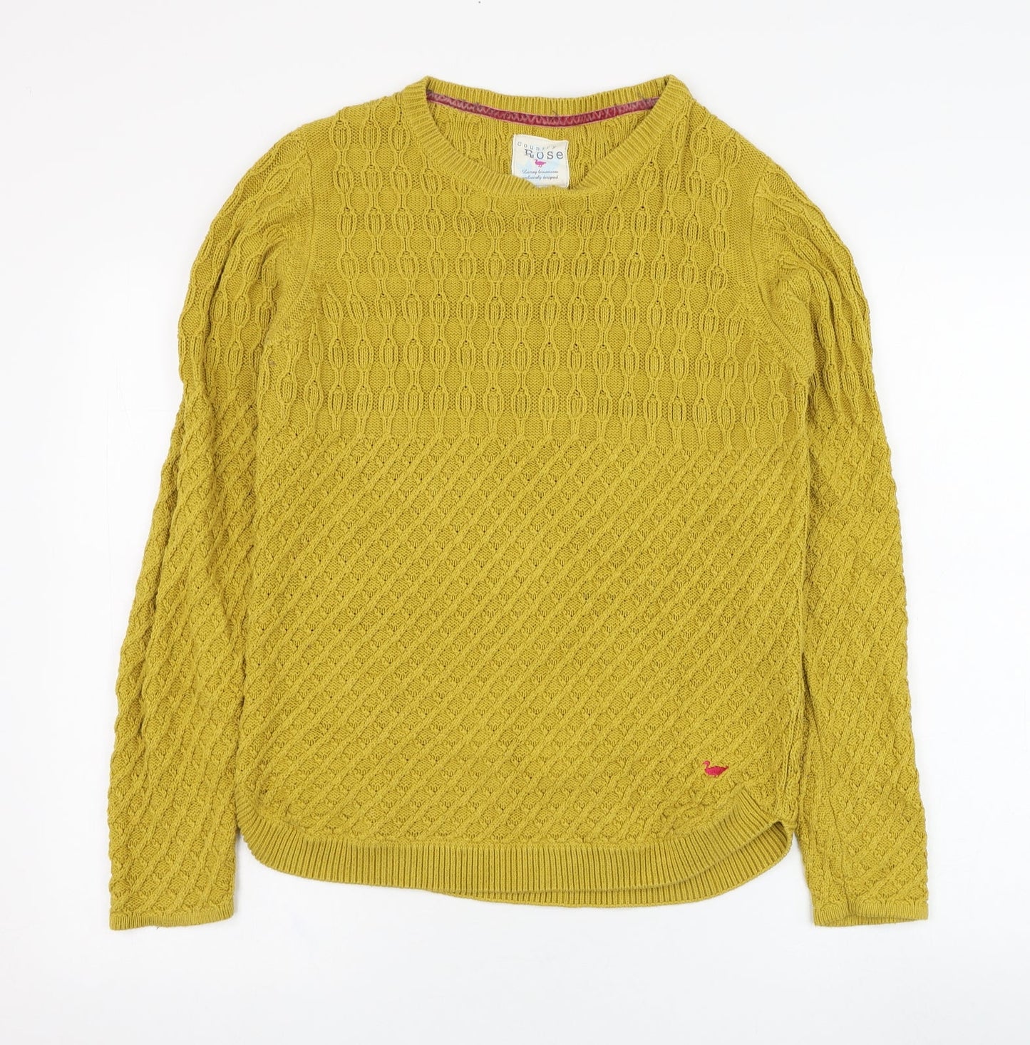 Womens UK Size S EWM Yellow Pullover Jumper