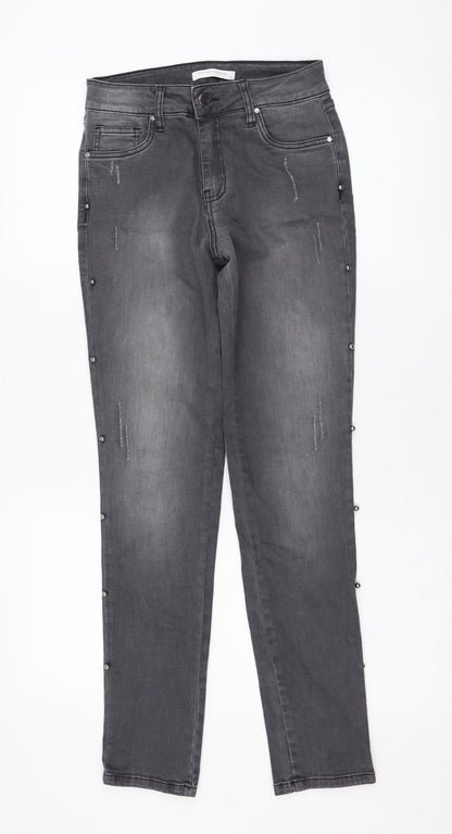 Cotton Brothers Womens Grey  Cotton Skinny Jeans Size 36 in L28 in Regular Zip