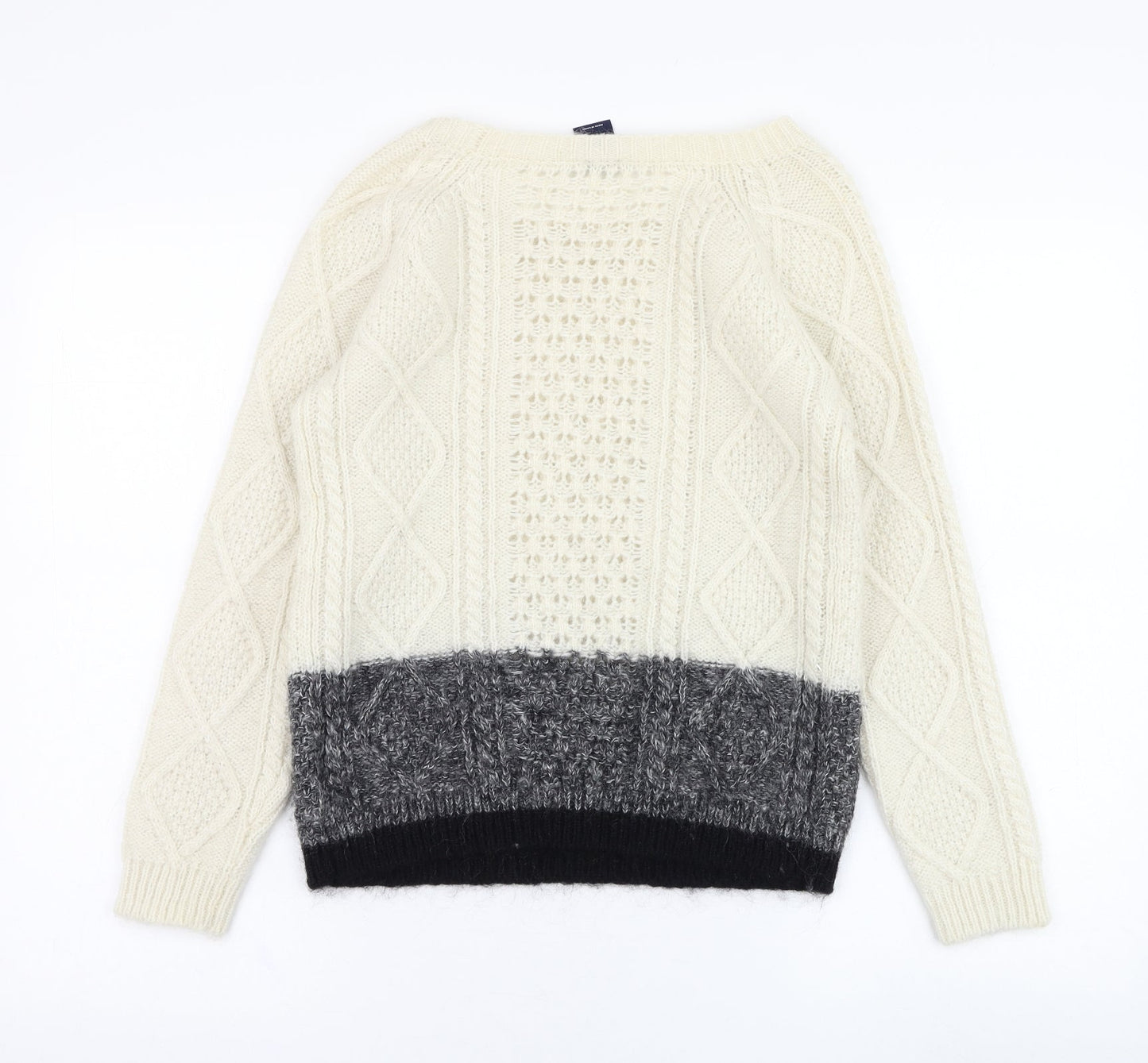 Gap Womens Ivory Round Neck  Nylon Pullover Jumper Size XS