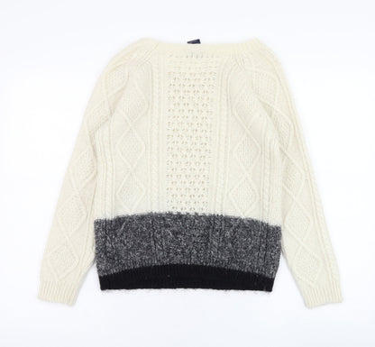 Gap Womens Ivory Round Neck  Nylon Pullover Jumper Size XS