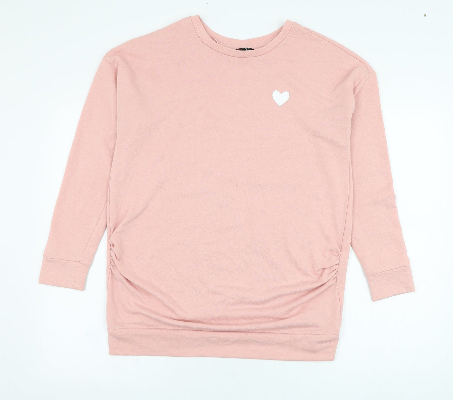 Peacocks Womens Pink  Polyester Pullover Sweatshirt Size 10  Pullover - Heart
