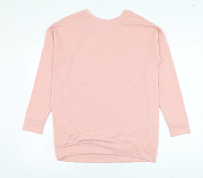 Peacocks Womens Pink  Polyester Pullover Sweatshirt Size 10  Pullover - Heart