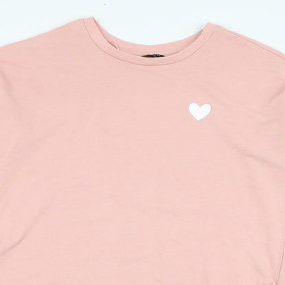 Peacocks Womens Pink  Polyester Pullover Sweatshirt Size 10  Pullover - Heart