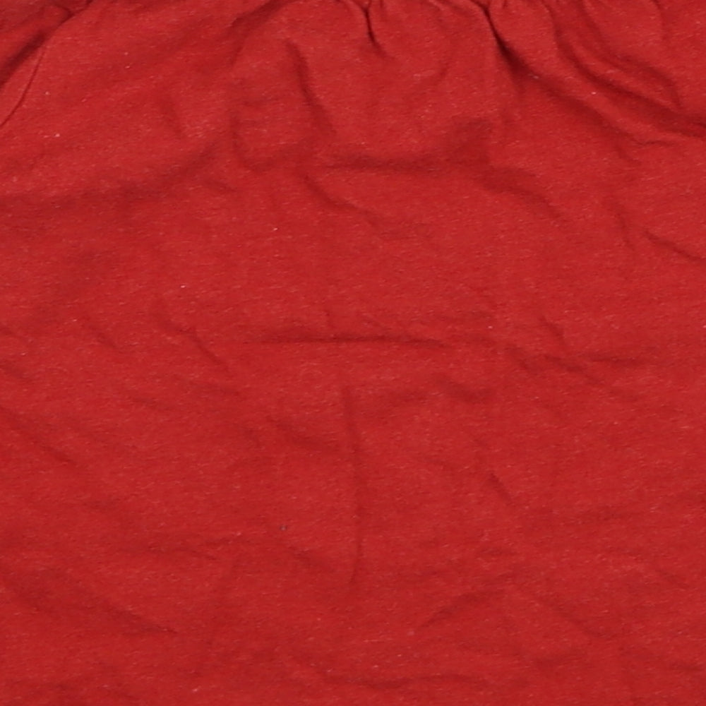 F&F Girls Red  Cotton Basic T-Shirt Size 18-24 Months Round Neck Pullover