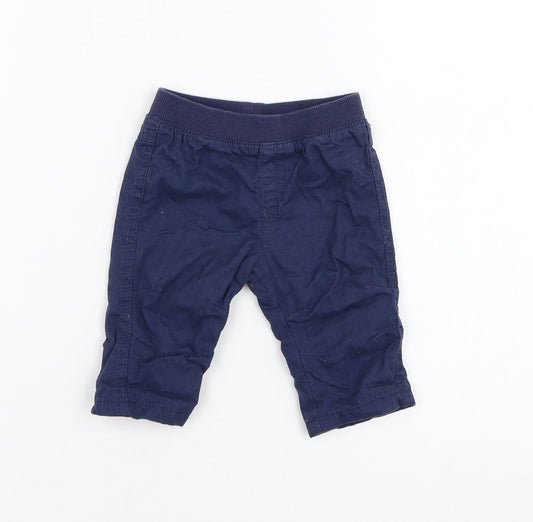 Matalan Boys Blue  Cotton Jogger Trousers Size 6-9 Months  Pullover