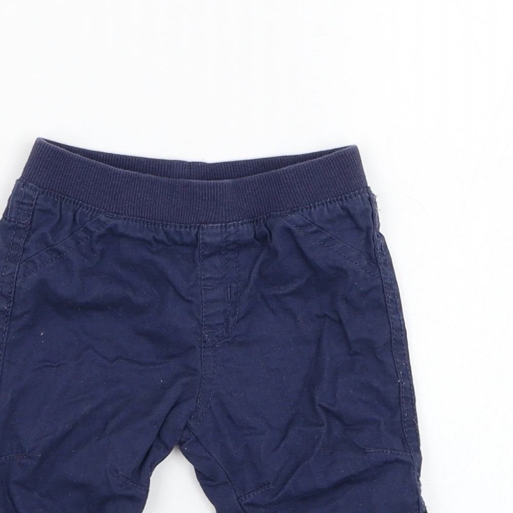Matalan Boys Blue  Cotton Jogger Trousers Size 6-9 Months  Pullover
