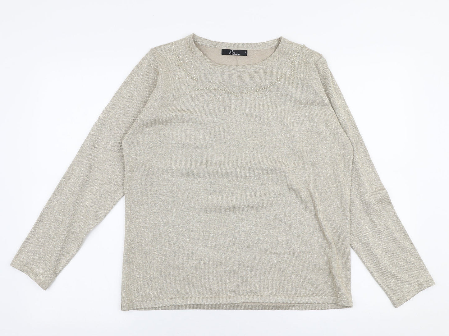 Womens UK Size M BM Collection Gold Pullover Jumper
