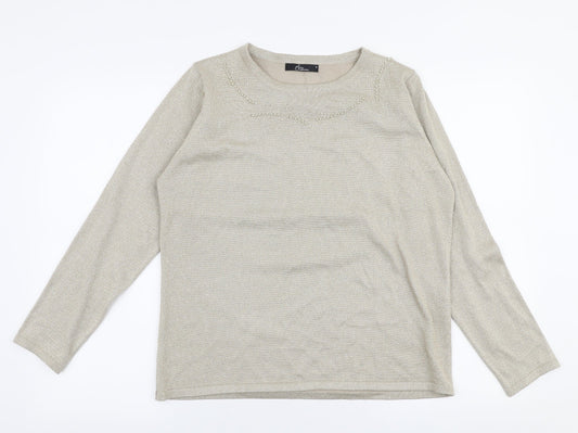 Womens UK Size M BM Collection Gold Pullover Jumper