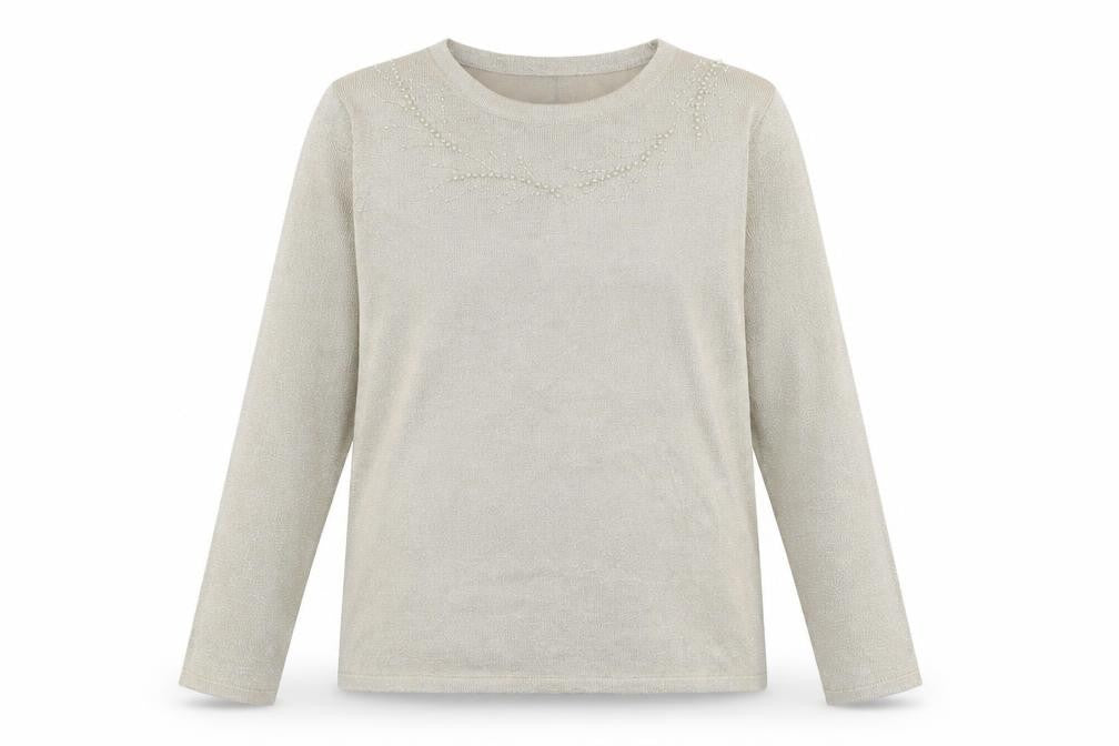 Bonmarché Womens Gold Round Neck Acrylic Pullover Jumper Size M