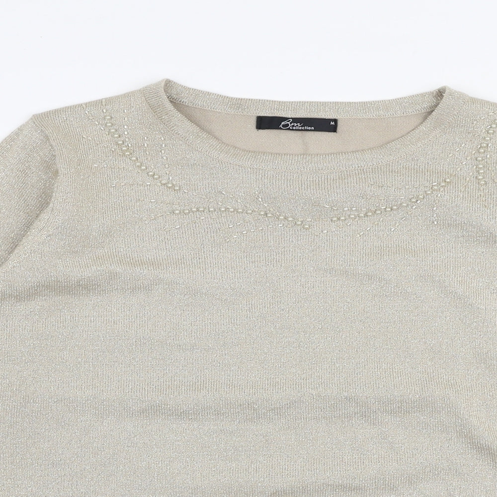 Womens UK Size M BM Collection Gold Pullover Jumper