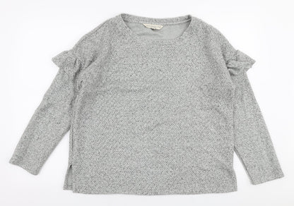 F&F Womens Grey Round Neck  Acrylic Pullover Jumper Size 12