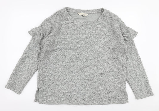 F&F Womens Grey Round Neck  Acrylic Pullover Jumper Size 12