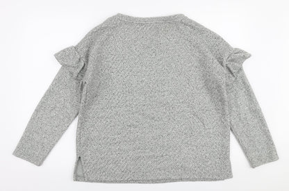 F&F Womens Grey Round Neck  Acrylic Pullover Jumper Size 12