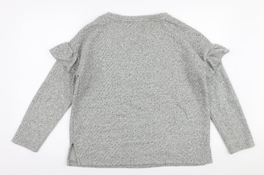 F&F Womens Grey Round Neck  Acrylic Pullover Jumper Size 12