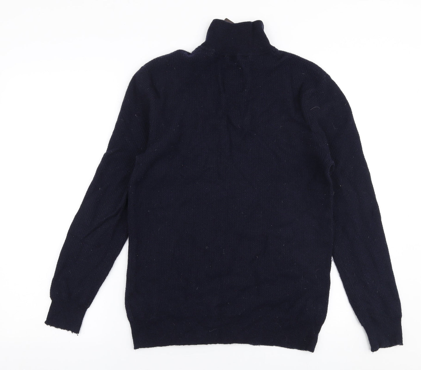 Hammond & Co Mens Blue High Neck  Wool Pullover Jumper Size S