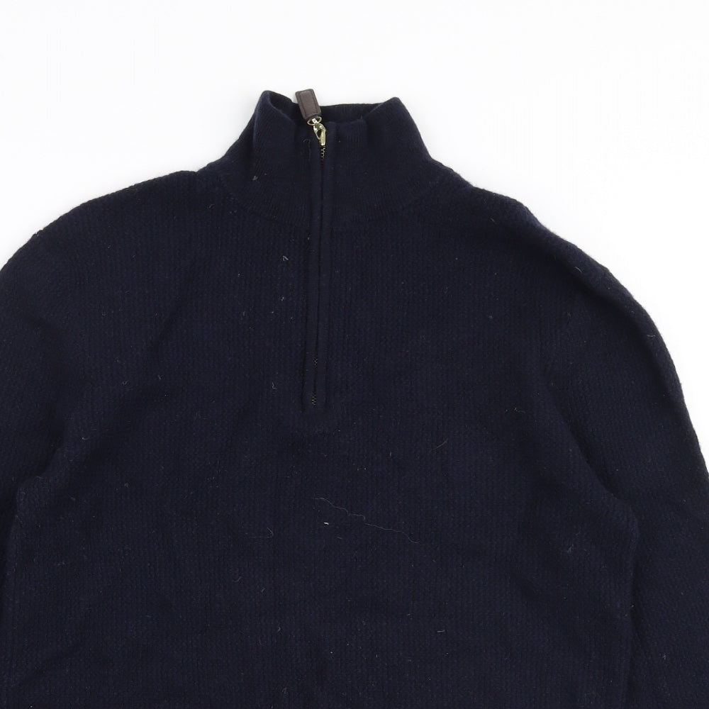 Hammond & Co Mens Blue High Neck  Wool Pullover Jumper Size S