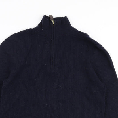 Hammond & Co Mens Blue High Neck  Wool Pullover Jumper Size S
