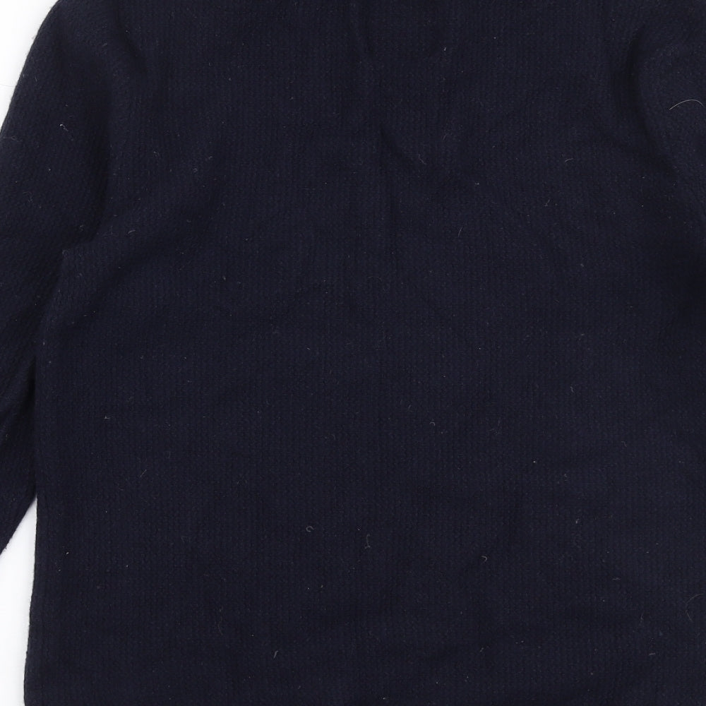 Hammond & Co Mens Blue High Neck  Wool Pullover Jumper Size S
