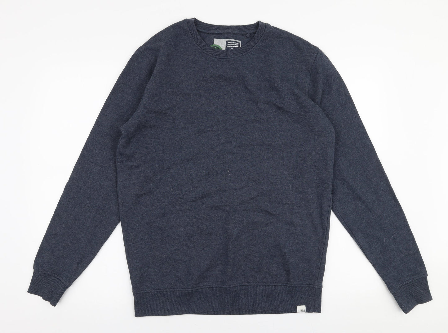 !Solid Mens Grey  Polyester Pullover Sweatshirt Size M