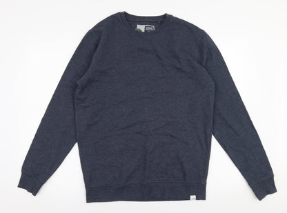 !Solid Mens Grey  Polyester Pullover Sweatshirt Size M