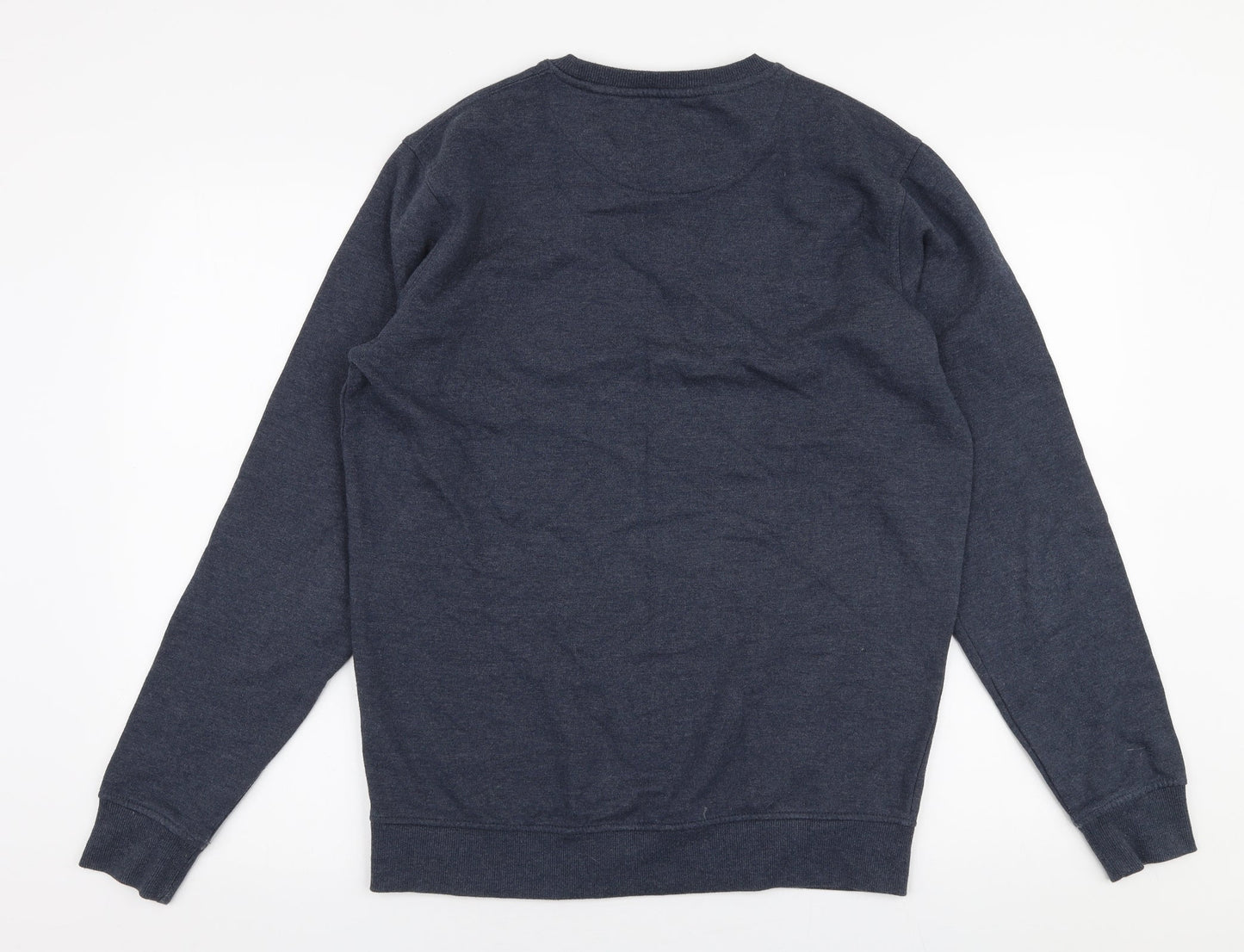 !Solid Mens Grey  Polyester Pullover Sweatshirt Size M
