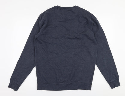 !Solid Mens Grey  Polyester Pullover Sweatshirt Size M