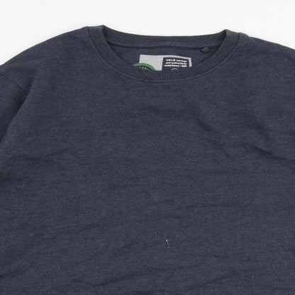 !Solid Mens Grey  Polyester Pullover Sweatshirt Size M