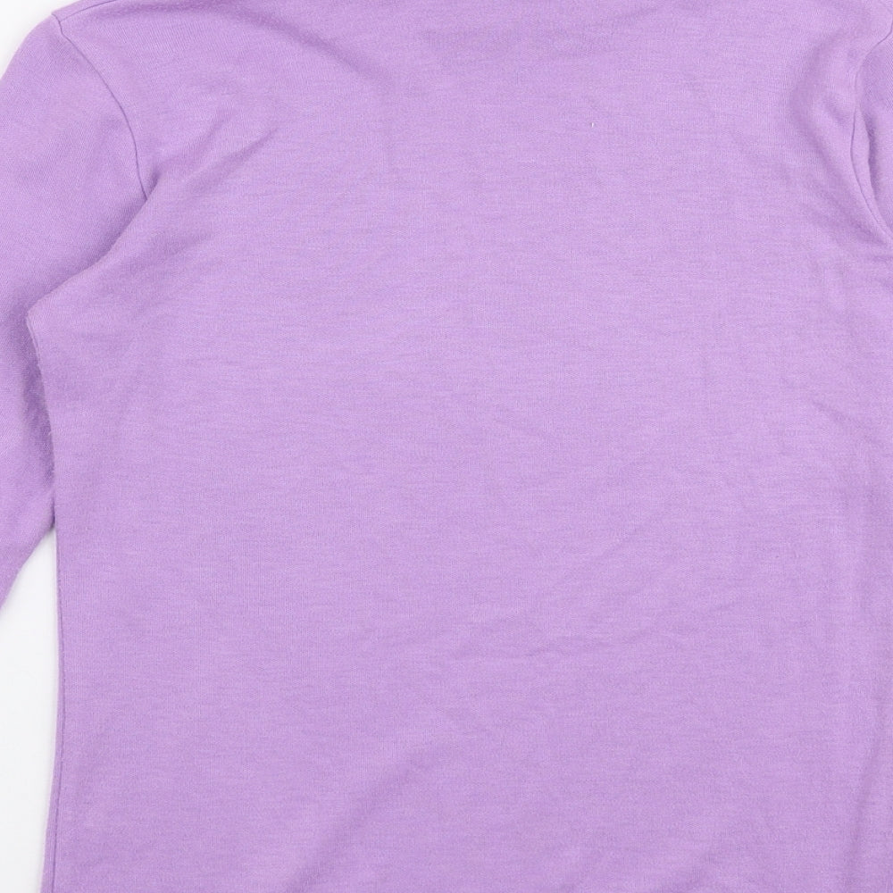 Womens UK Size 12 Afibel Purple Jersey T-Shirt