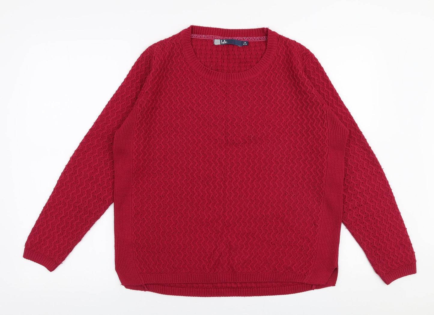Womens UK Size M Isle Pink Pullover Jumper