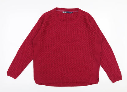 Womens UK Size M Isle Pink Pullover Jumper