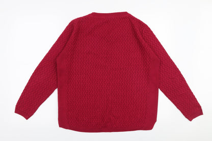 Womens UK Size M Isle Pink Pullover Jumper