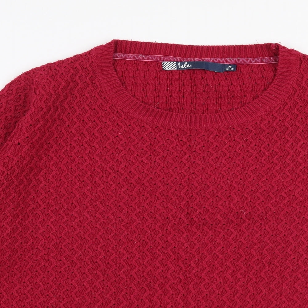Womens UK Size M Isle Pink Pullover Jumper