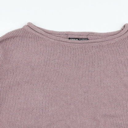 SheIn Womens Purple Boat Neck  Polyester Pullover Jumper Size L