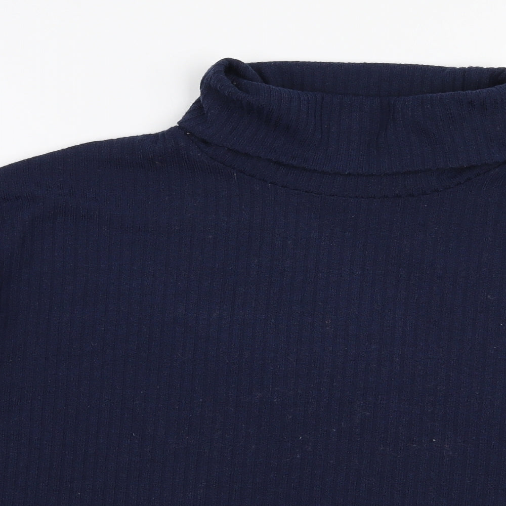 SheIn Womens Blue Roll Neck  Elastane Pullover Jumper Size L