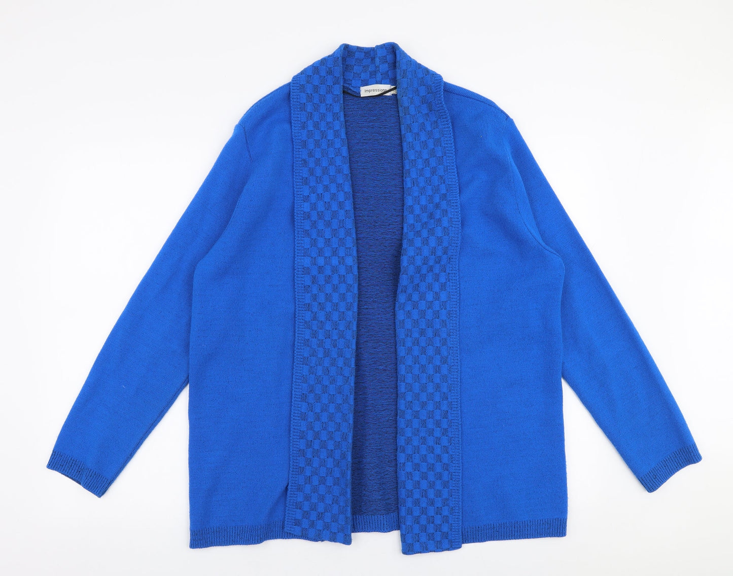 Womens UK Size L Impressions Blue Cardigan Jumper