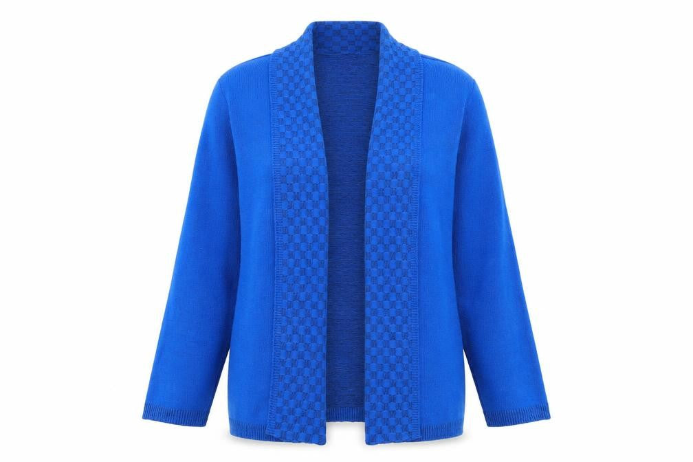 Womens UK Size L Impressions Blue Cardigan Jumper
