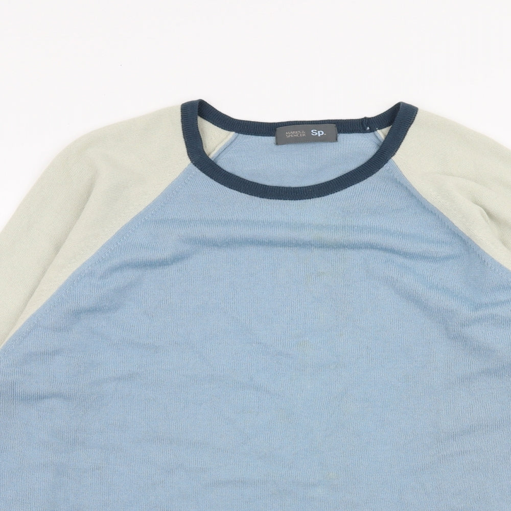 Marks and Spencer Mens Multicoloured Round Neck  Acrylic Pullover Jumper Size L