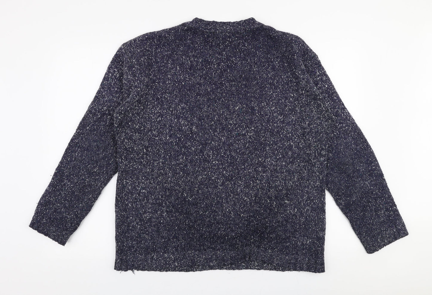 Trademark Mens Blue Round Neck  Acrylic Pullover Jumper Size S
