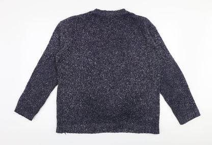 Trademark Mens Blue Round Neck  Acrylic Pullover Jumper Size S