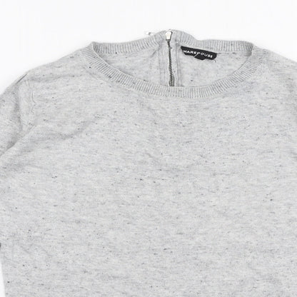 Womens UK Size 6 Warehouse Grey Pullover Jumper